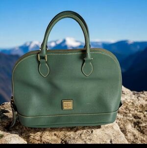 dooney and bourke domed satchel Teal Women's Hand Bag Zip Up Riverdale Fashion